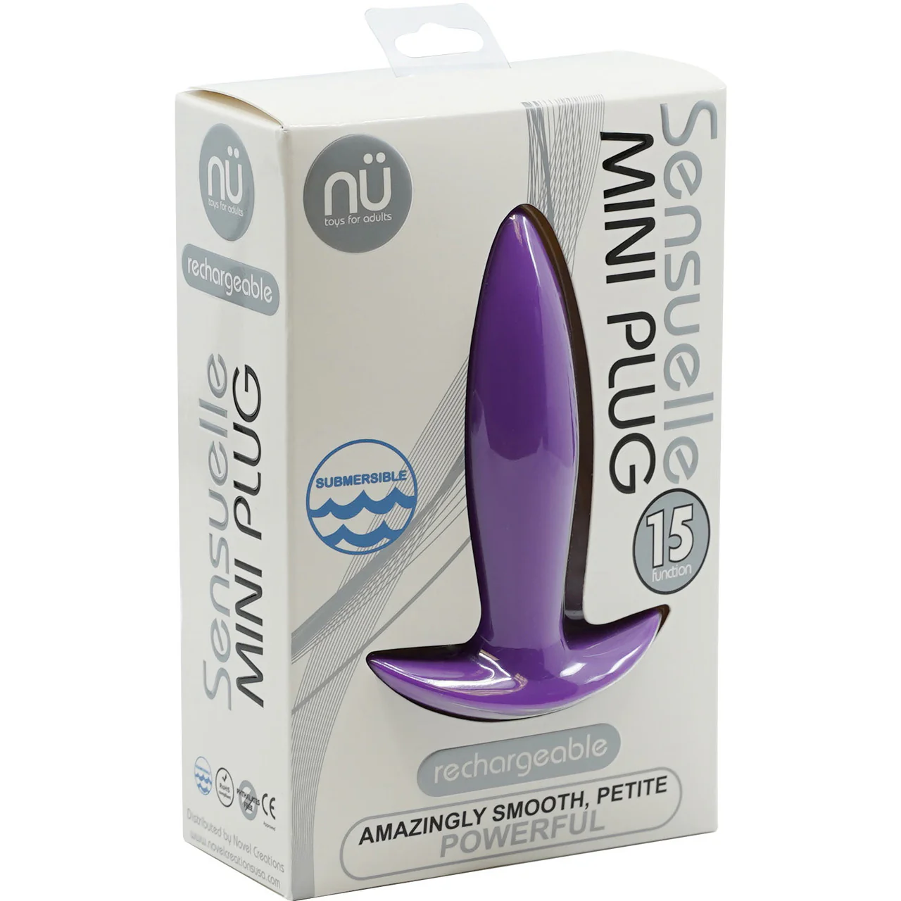 15-Function Vibrating Mini-Plug Rechargeable Silicone Anal Plug By Nu Sensuelle - Purple - Image 2