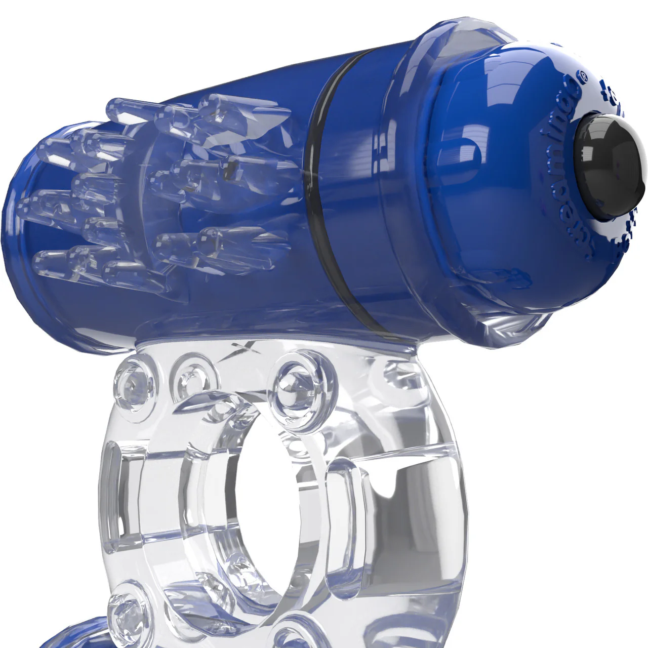 4B Double Wammy Dual Motor Vibrating Cock Ring By Screaming O - Blueberry - Image 3
