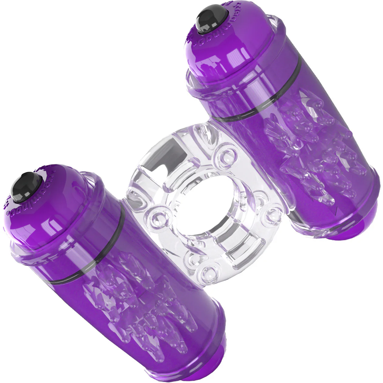 4B Double Wammy Dual Motor Vibrating Cock Ring By Screaming O - Grape - Image 2