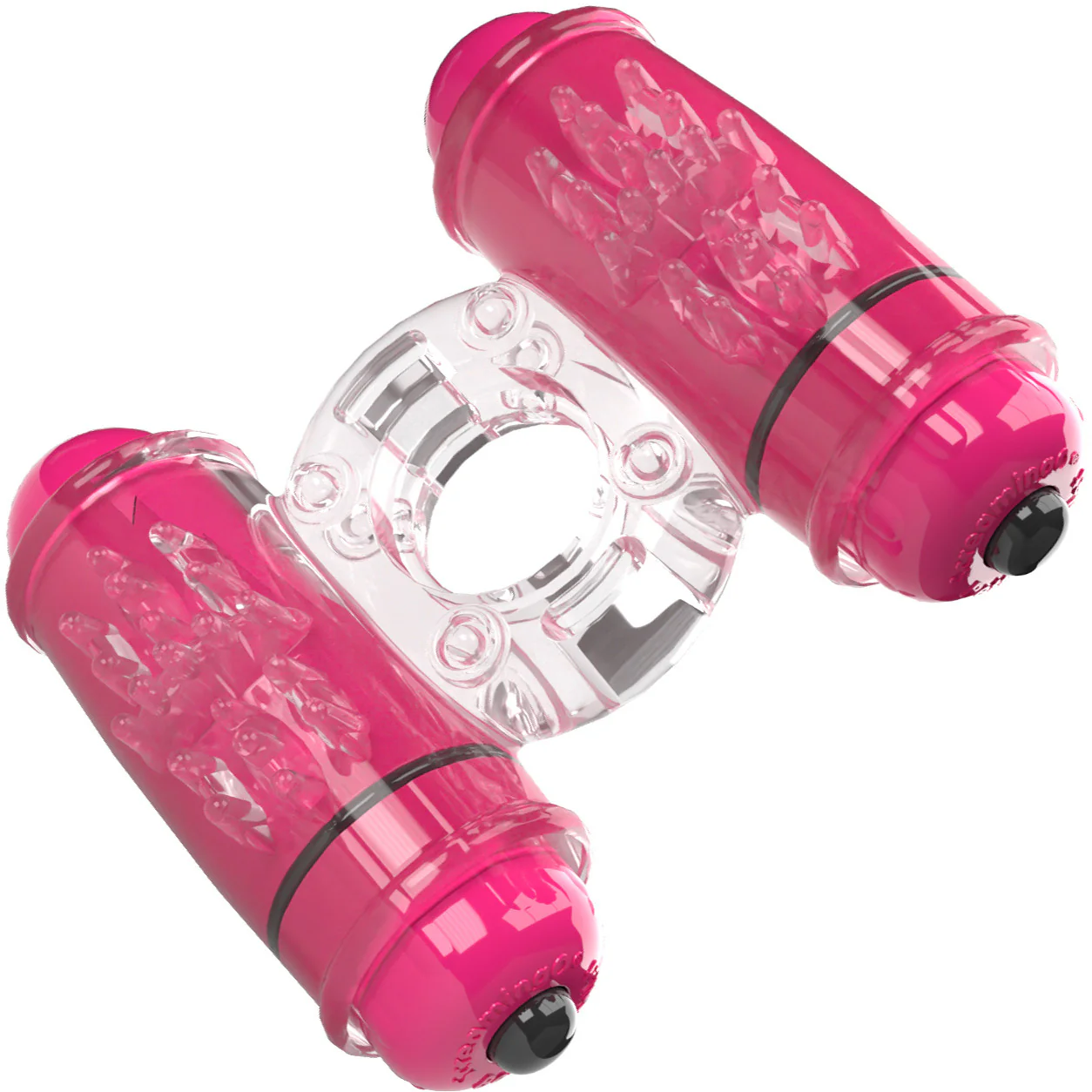 4B Double Wammy Dual Motor Vibrating Cock Ring By Screaming O - Strawberry - Image 2