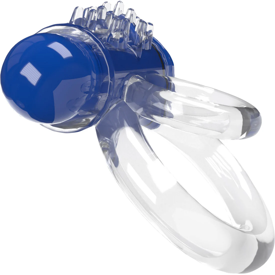 4B DoubleO 6 Super-Powered Vibrating Double Cock Ring By Screaming O - Blueberry - Image 2