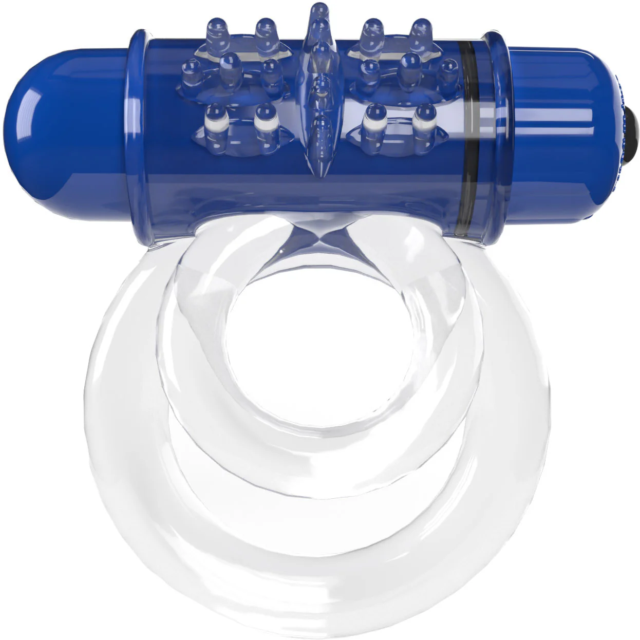 4B DoubleO 6 Super-Powered Vibrating Double Cock Ring By Screaming O - Blueberry - Image 3