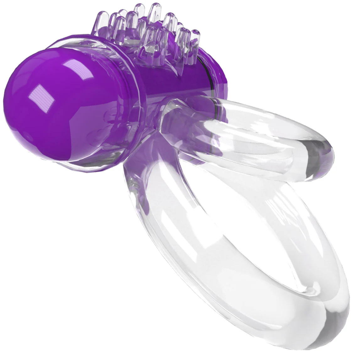 4B DoubleO 6 Super-Powered Vibrating Double Cock Ring By Screaming O - Grape - Image 2