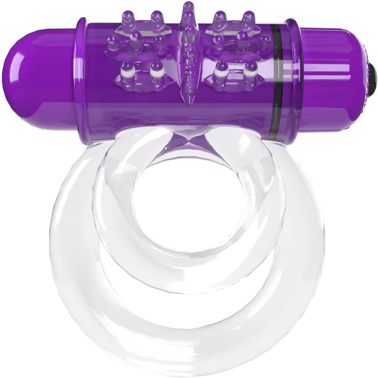 4B DoubleO 6 Super-Powered Vibrating Double Cock Ring By Screaming O - Grape - Image 3