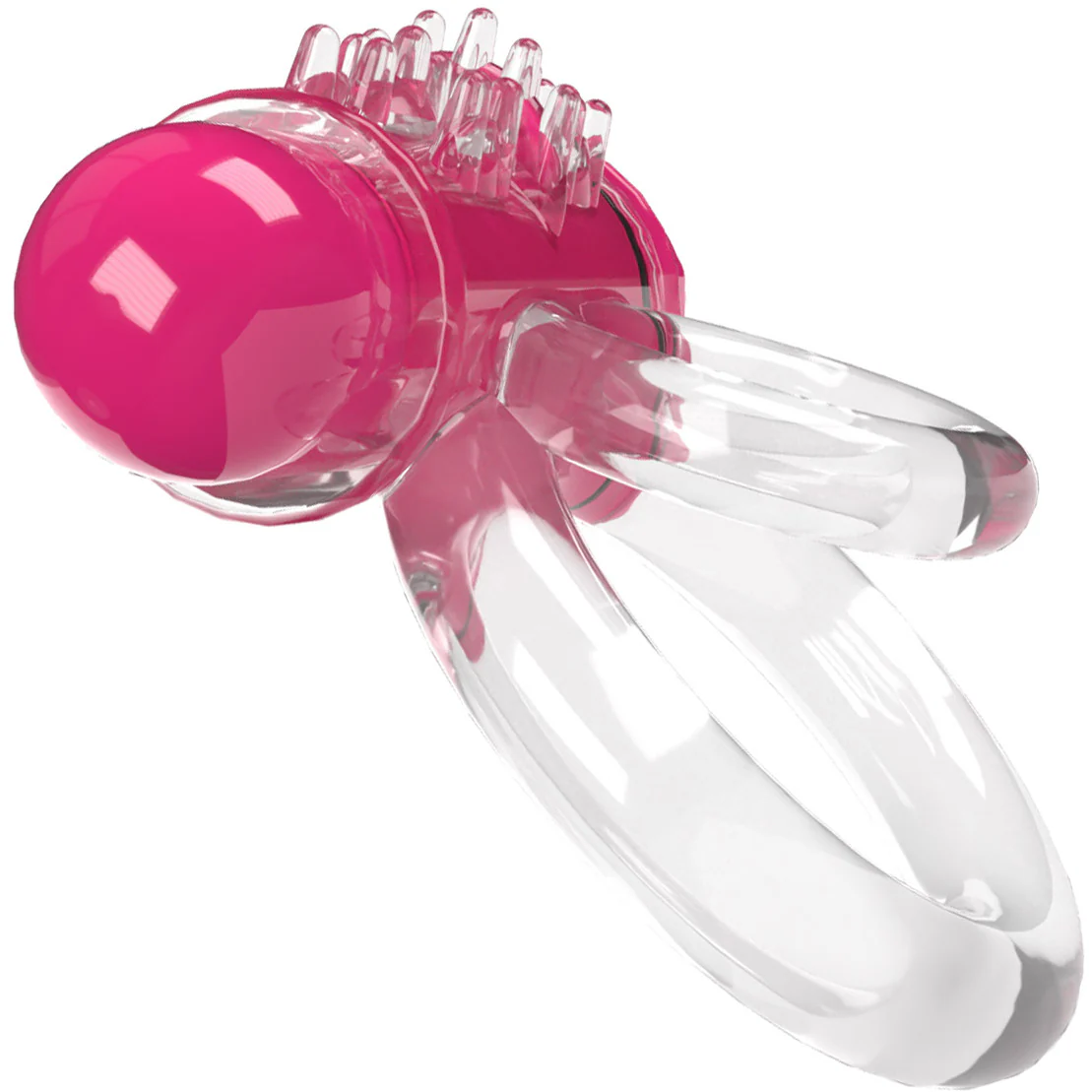 4B DoubleO 6 Super-Powered Vibrating Double Cock Ring By Screaming O - Strawberry - Image 3