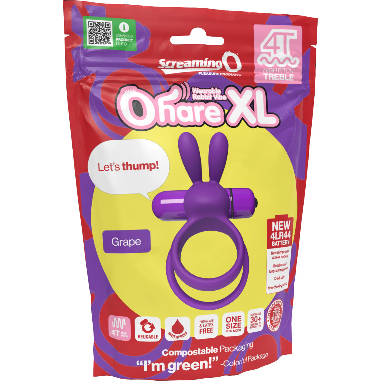 4T Ohare XL Vibrating Silicone Cock Ring By Screaming O - Grape - Image 5