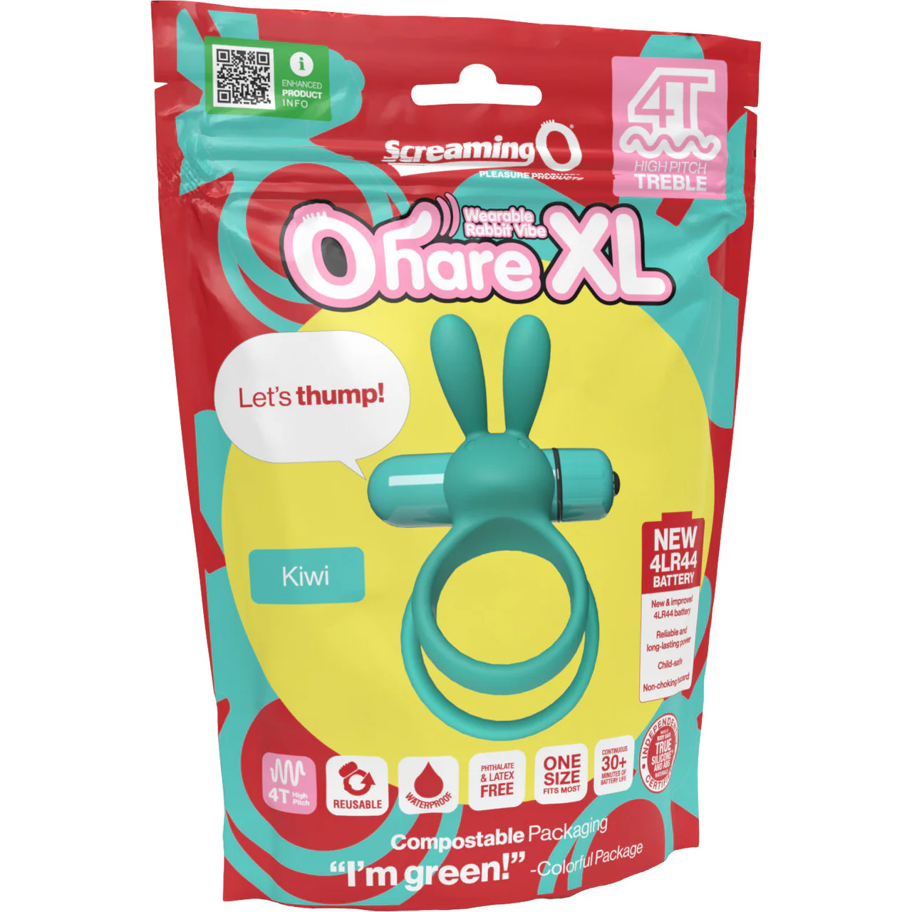 4T Ohare XL Vibrating Silicone Cock Ring By Screaming O - Kiwi - Image 5