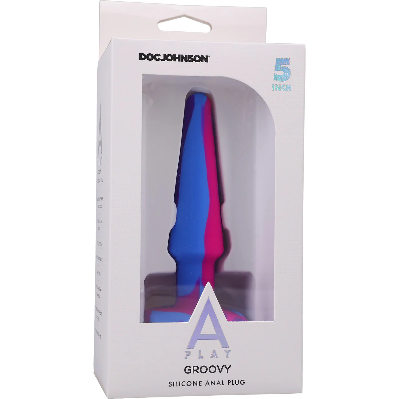 A-Play Groovy Silicone 5" Anal Plug By Doc Johnson - Berry - Image 3