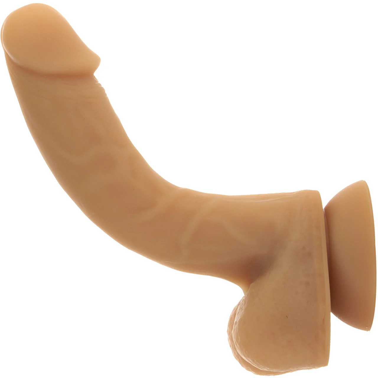 Addiction - Andrew 8" Bendable Silicone Suction Cup Dildo With Balls - Caramel - Image 2
