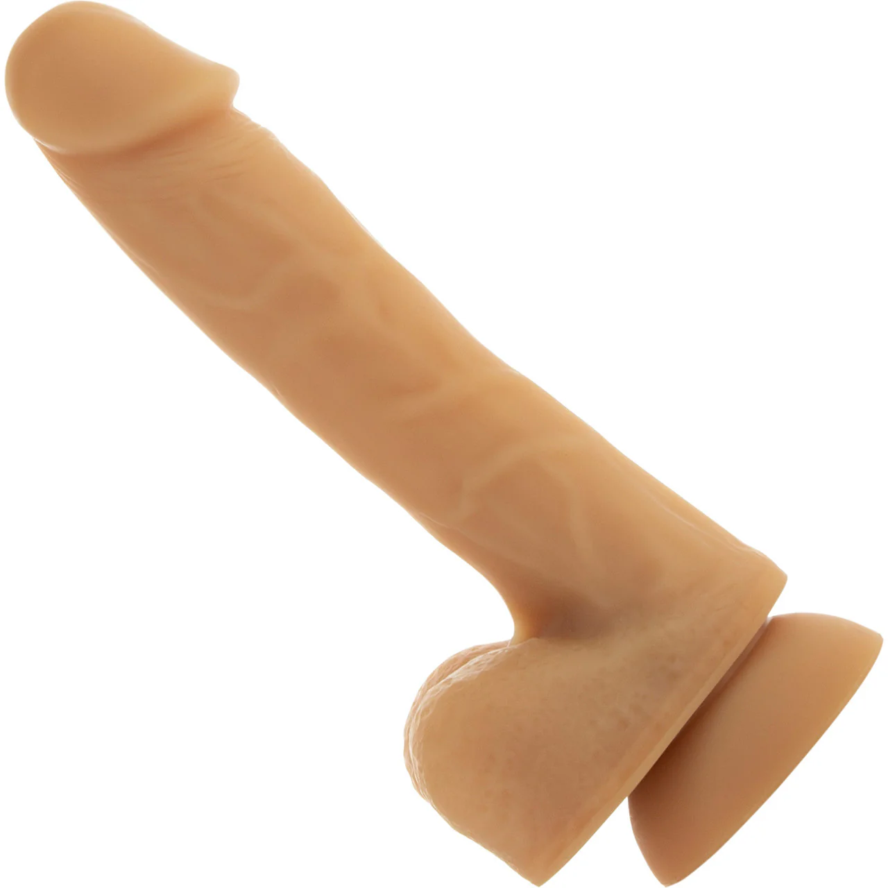 Addiction - Andrew 8" Bendable Silicone Suction Cup Dildo With Balls - Caramel - Image 7