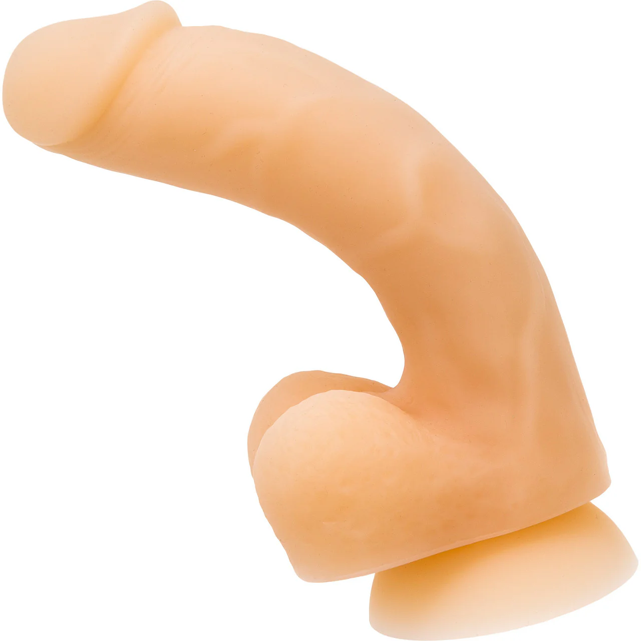 Addiction - David 8" Bendable Silicone Suction Cup Dildo With Balls - Vanilla - Image 2
