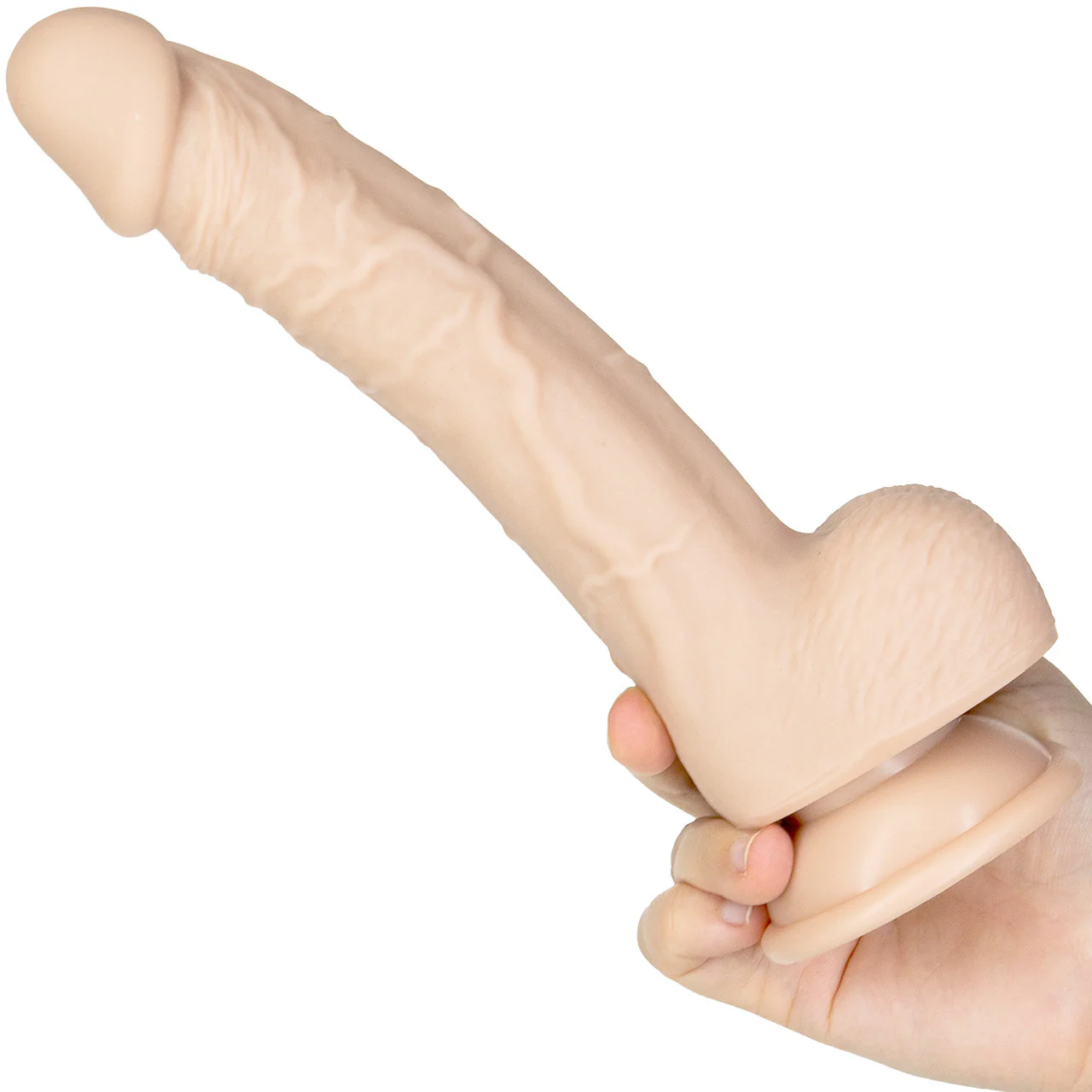 Addiction - Tristan 9.4" Silicone Suction Cup Dildo With Balls - Vanilla - Image 4