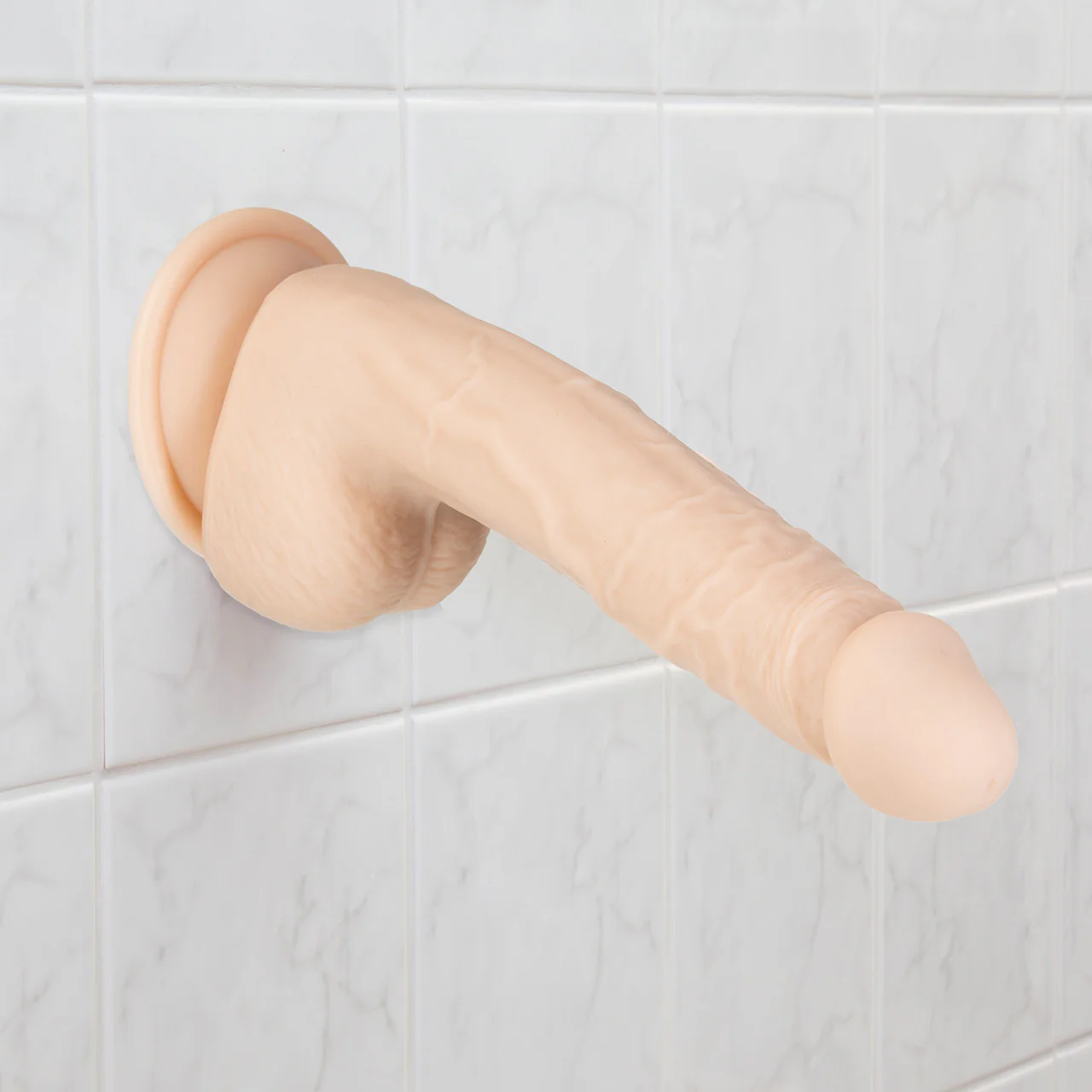 Addiction - Tristan 9.4" Silicone Suction Cup Dildo With Balls - Vanilla - Image 5