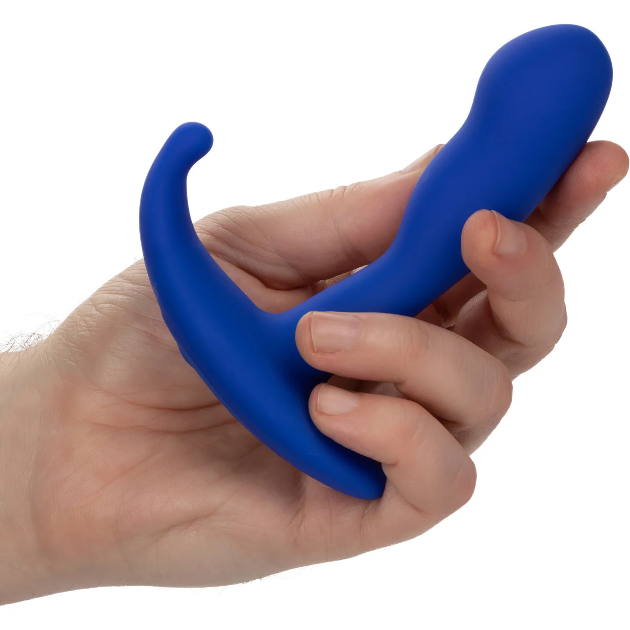Admiral Advanced Prostate Vibrating Silicone Curved Probe By CalExotics - Blue - Image 2