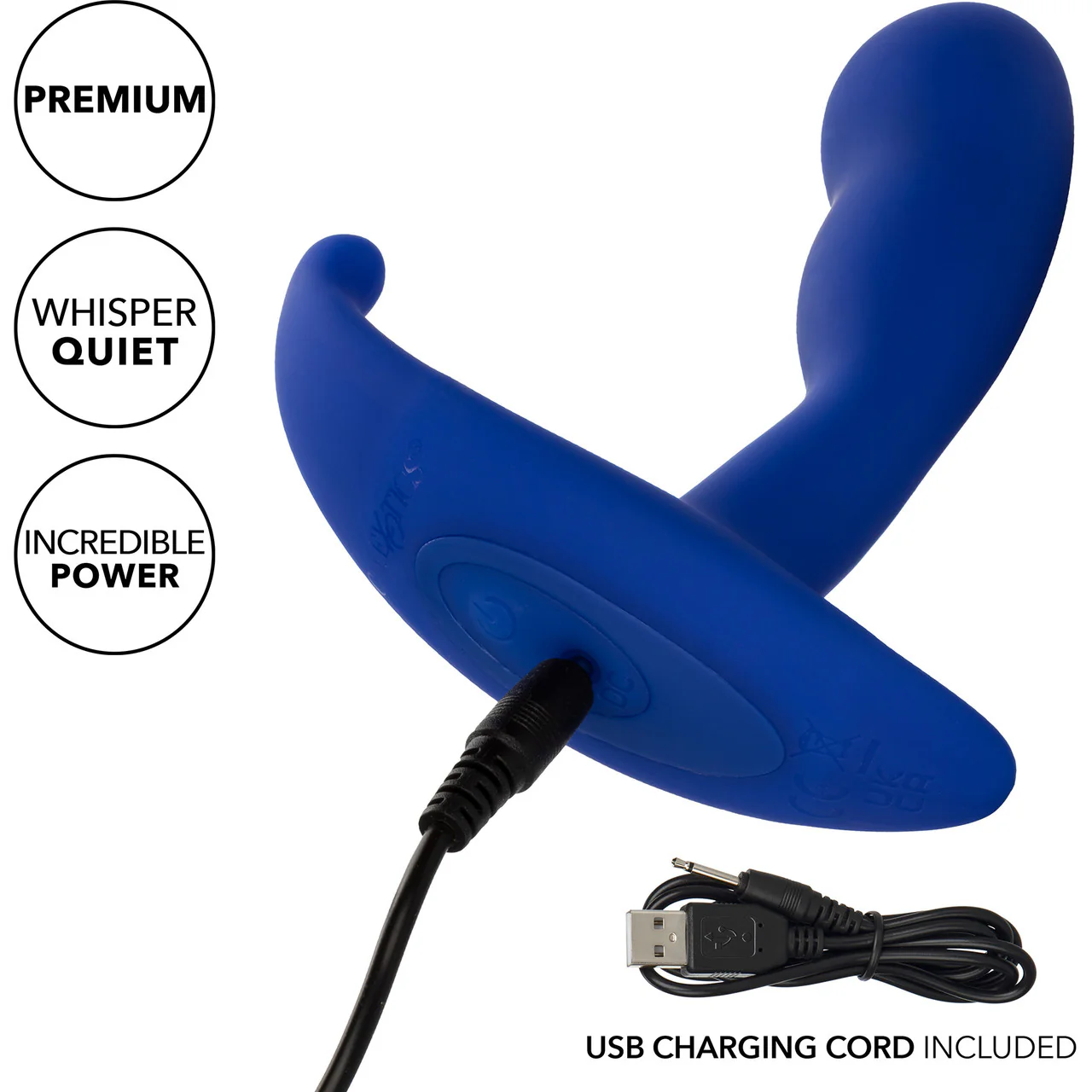 Admiral Advanced Prostate Vibrating Silicone Curved Probe By CalExotics - Blue - Image 9