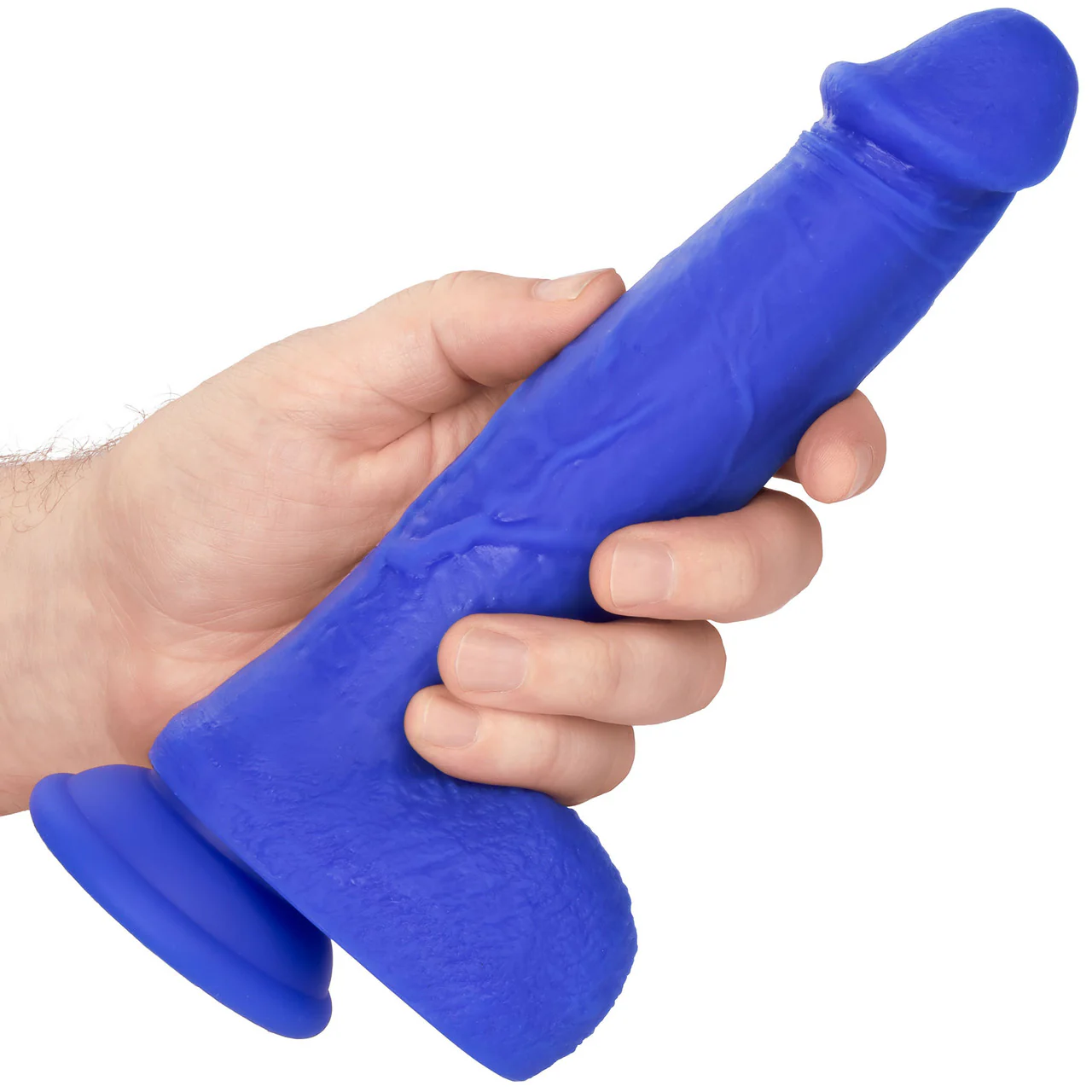 Admiral Captain 8" Rechargeable Waterproof Vibrating Silicone Suction Cup Dildo By CalExotics - Blue - Image 2