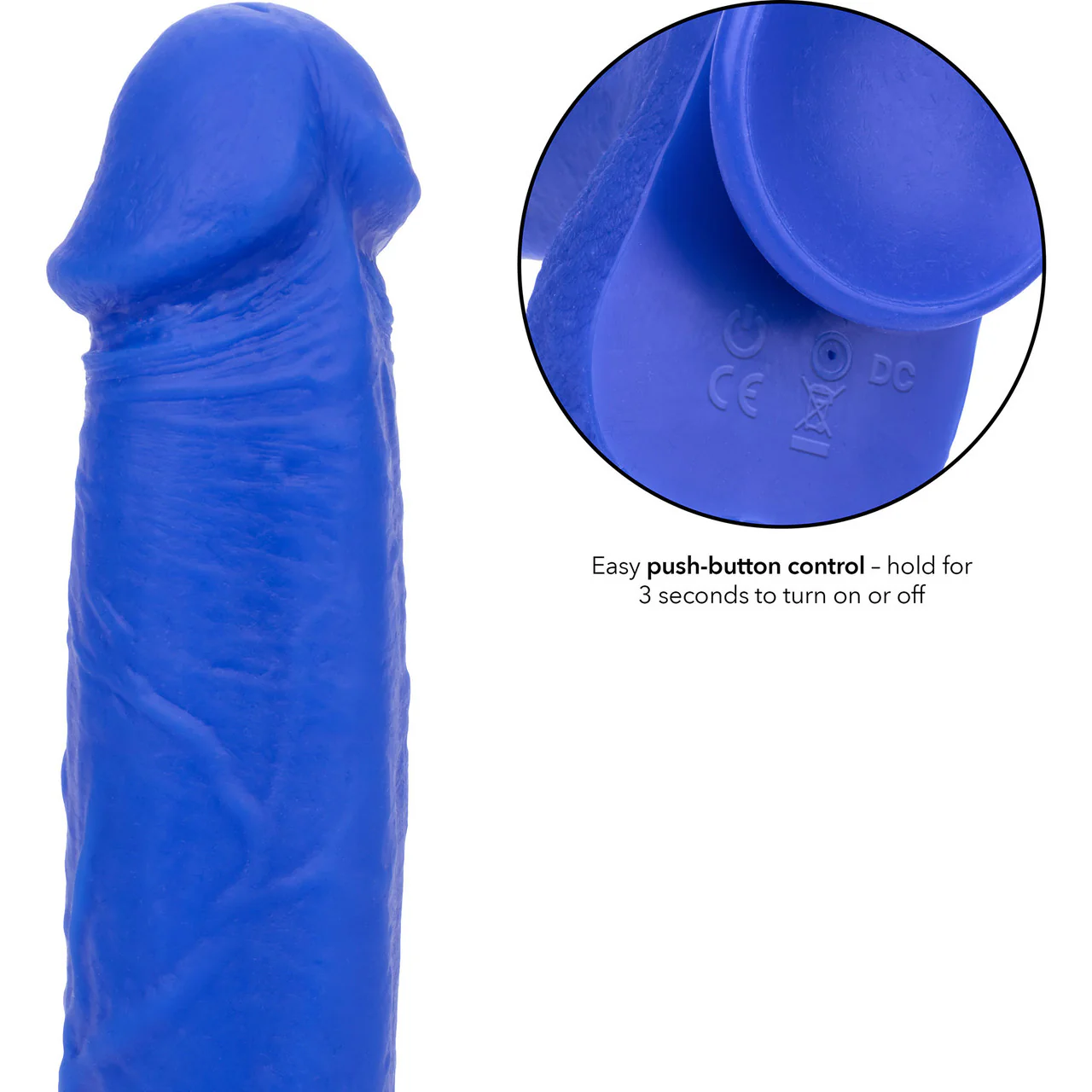 Admiral Captain 8" Rechargeable Waterproof Vibrating Silicone Suction Cup Dildo By CalExotics - Blue - Image 9