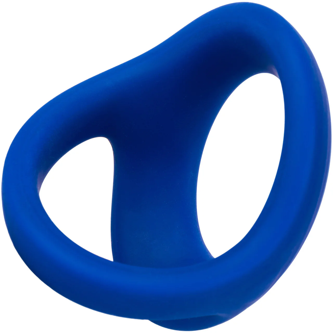 Admiral Cock & Ball Silicone Dual Cock Ring By CalExotics - Blue - Image 3