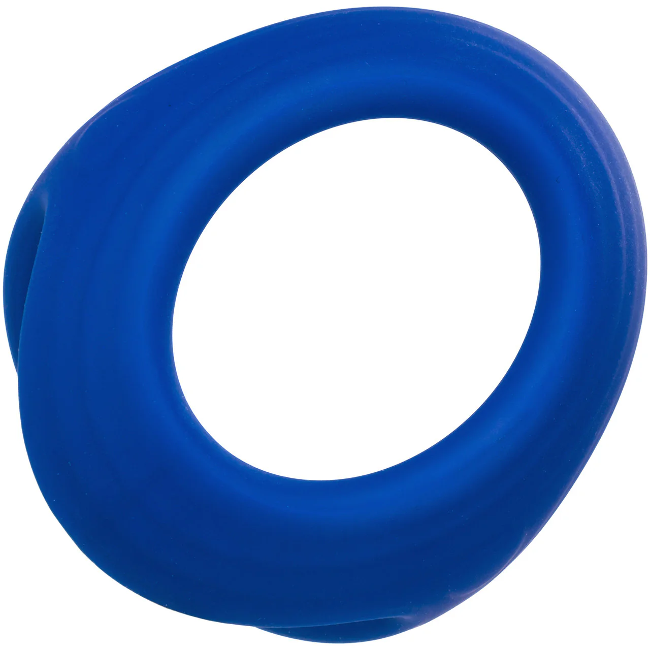 Admiral Cock & Ball Silicone Dual Cock Ring By CalExotics - Blue - Image 4