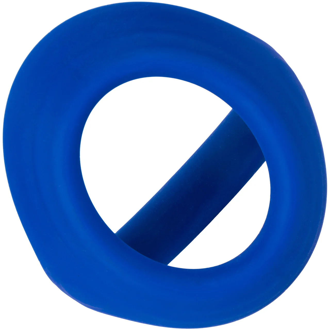 Admiral Cock & Ball Silicone Dual Cock Ring By CalExotics - Blue - Image 5