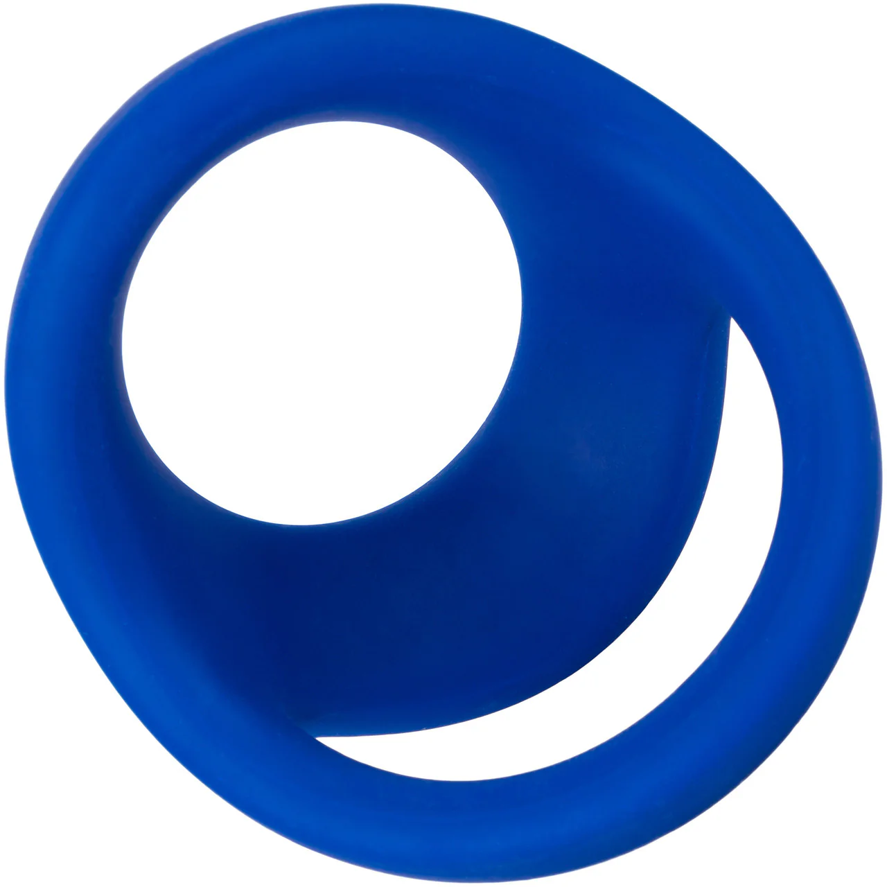 Admiral Cock & Ball Silicone Dual Cock Ring By CalExotics - Blue - Image 6