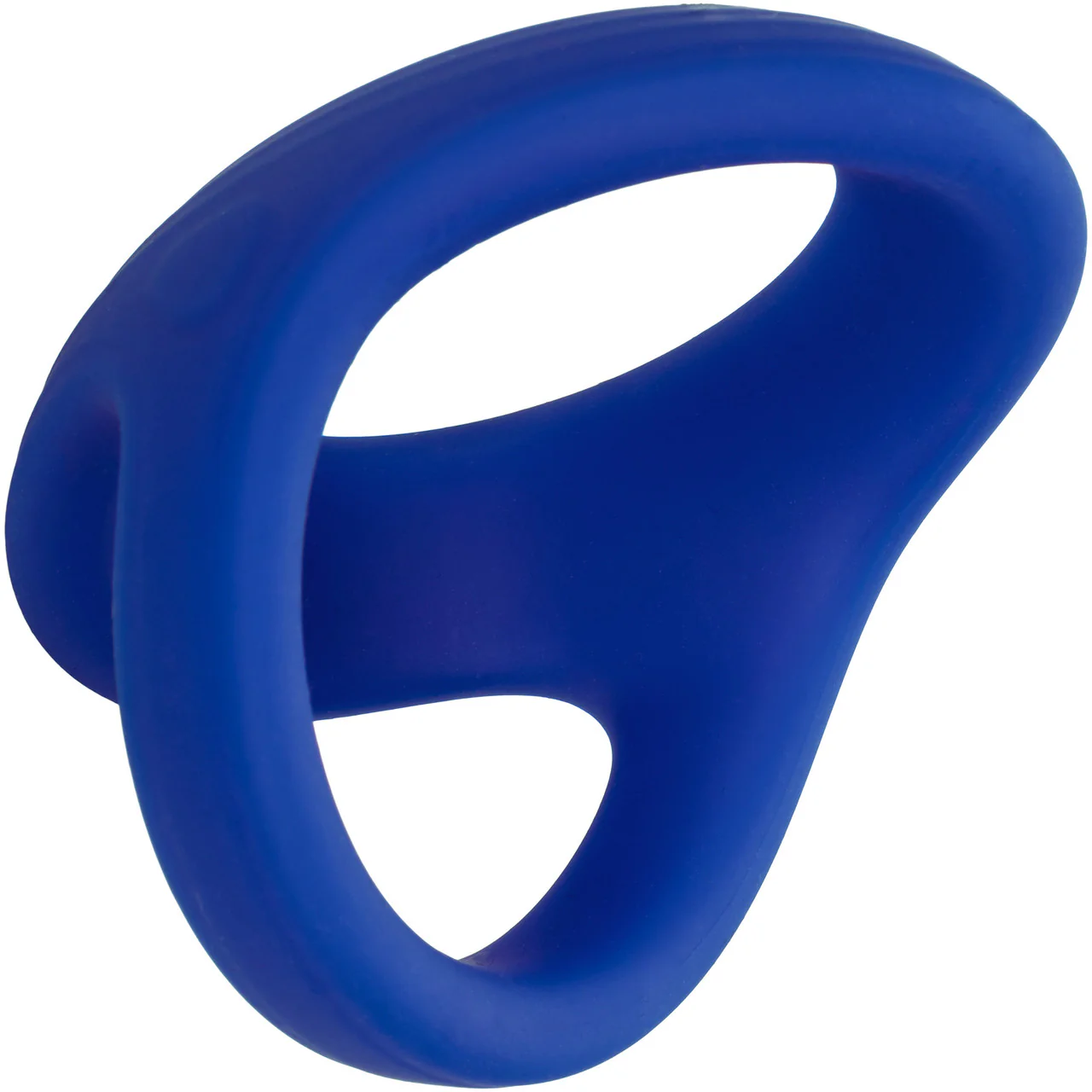 Admiral Cock & Ball Silicone Dual Cock Ring By CalExotics - Blue - Image 7