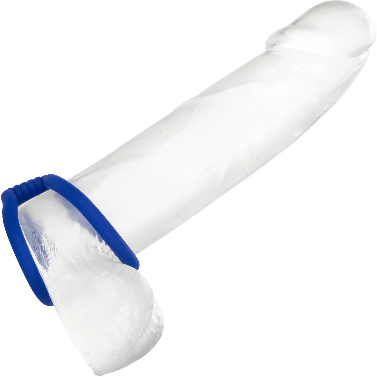 Admiral Dual Silicone Cock Cage & Ring By CalExotics - Blue - Image 2