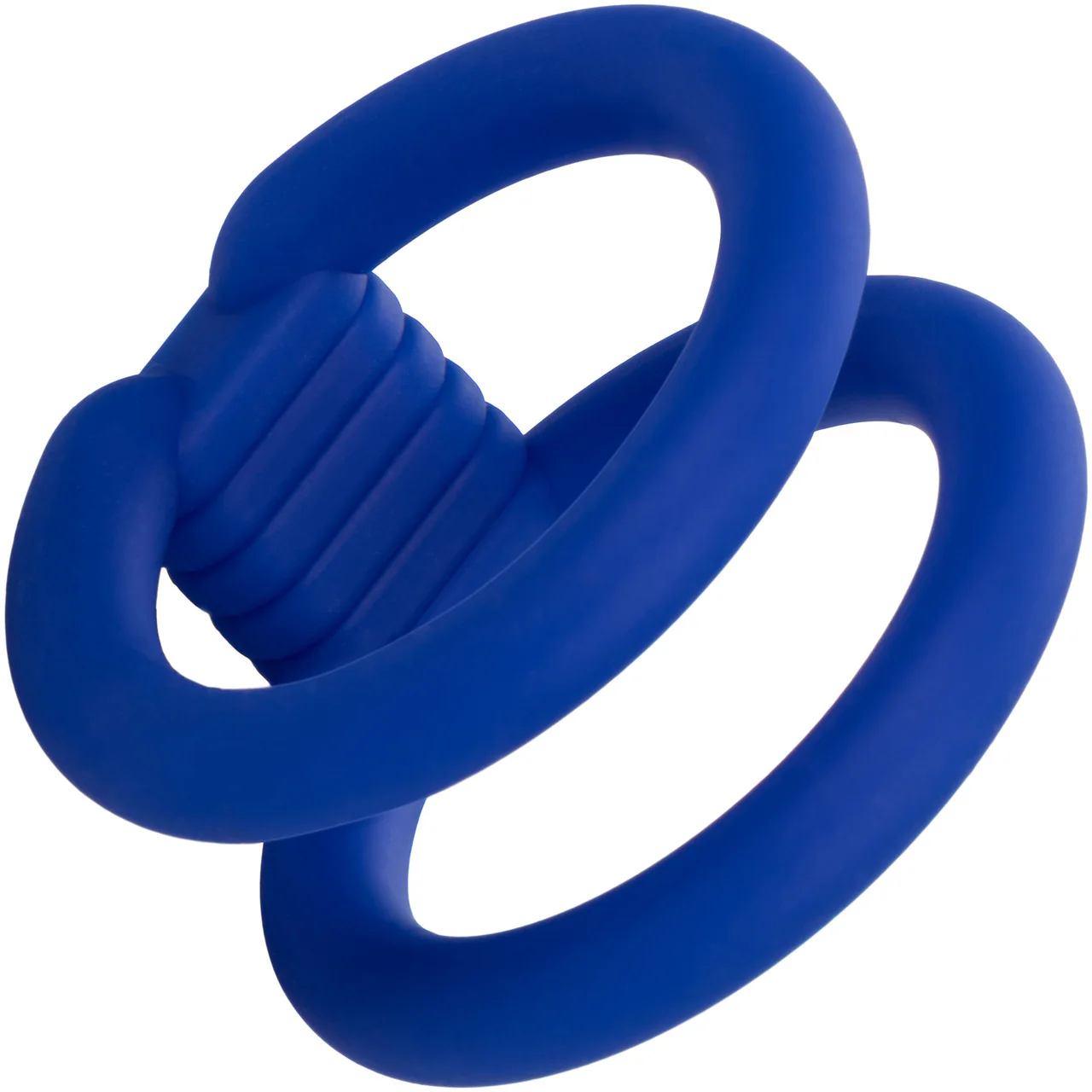 Admiral Dual Silicone Cock Cage & Ring By CalExotics - Blue - Image 5