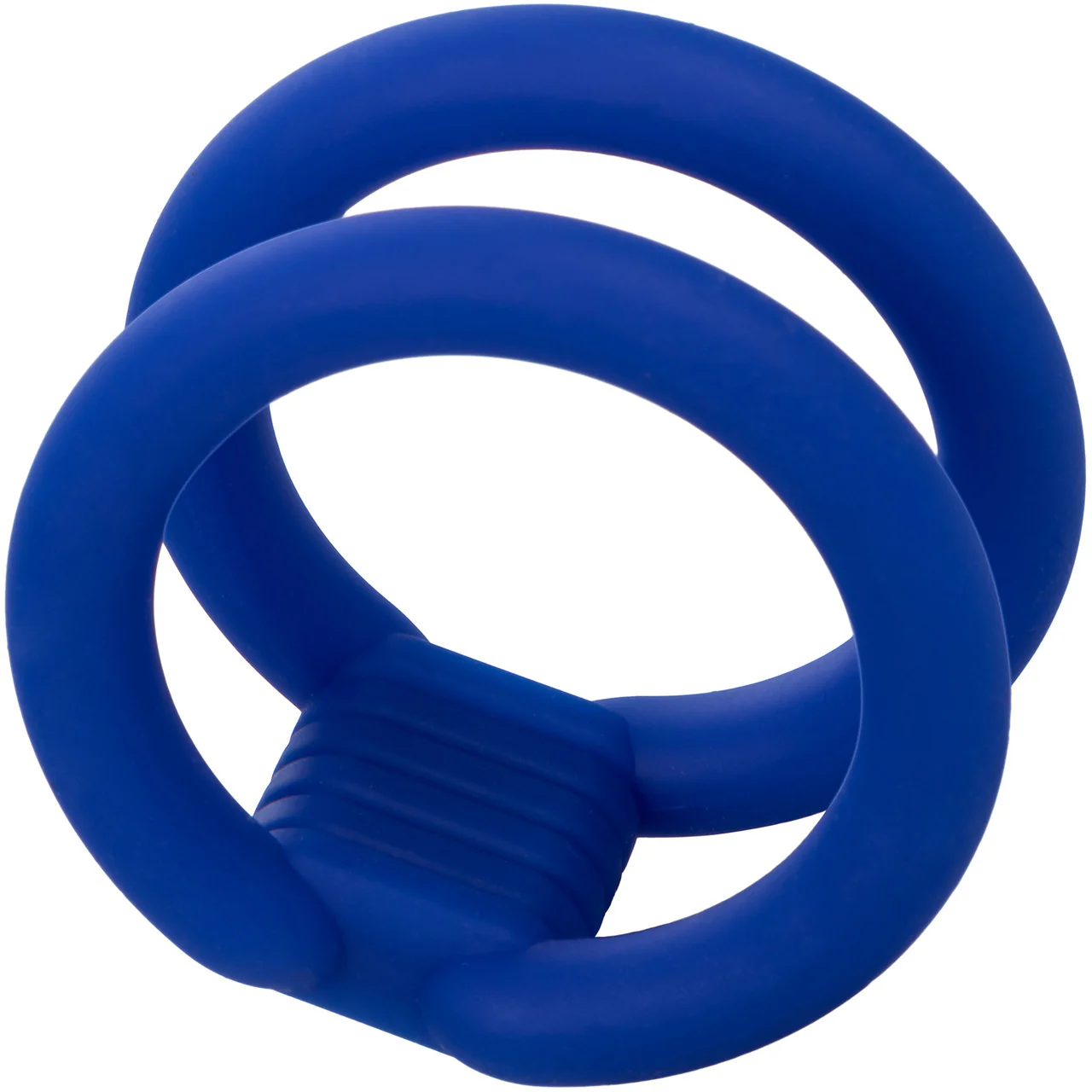 Admiral Dual Silicone Cock Cage & Ring By CalExotics - Blue - Image 6