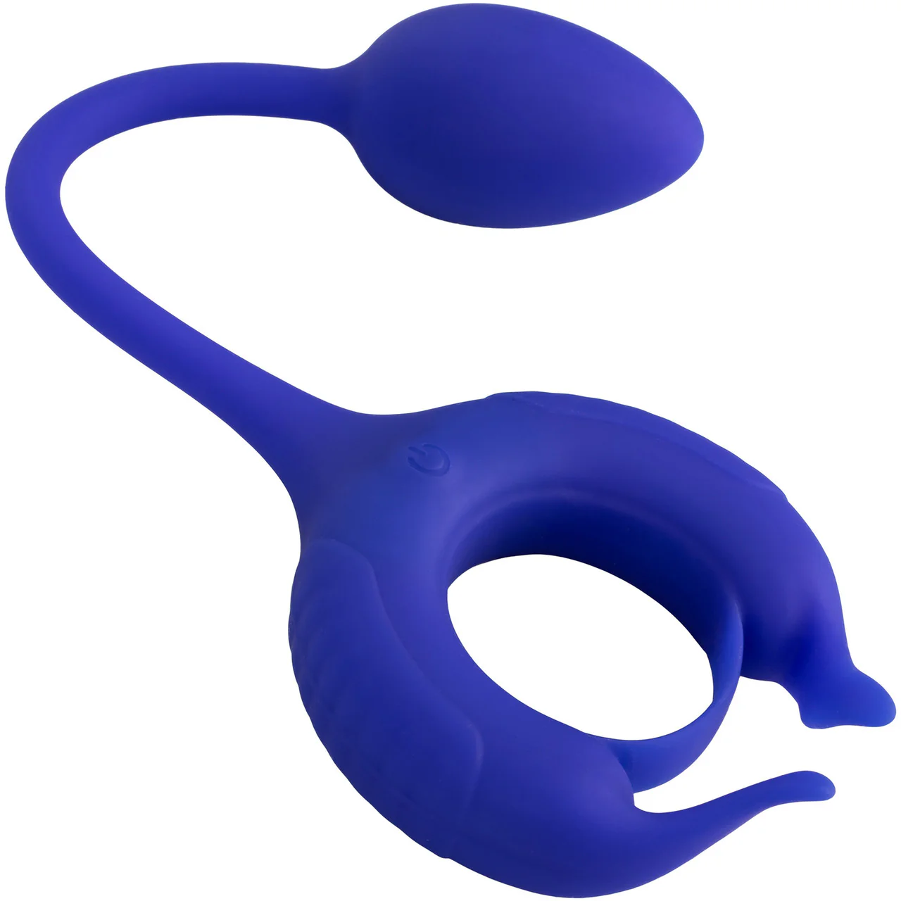 Admiral Plug And Play Weighted Silicone Vibrating Cock Ring By CalExotics - Blue - Image 3