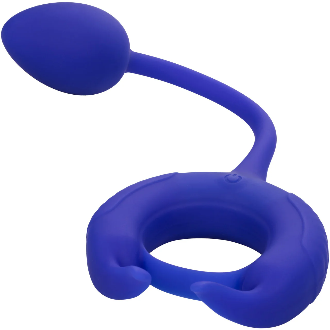 Admiral Plug And Play Weighted Silicone Vibrating Cock Ring By CalExotics - Blue - Image 6