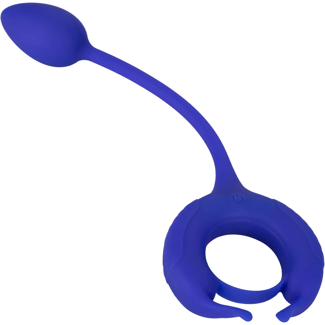 Admiral Plug And Play Weighted Silicone Vibrating Cock Ring By CalExotics - Blue - Image 9