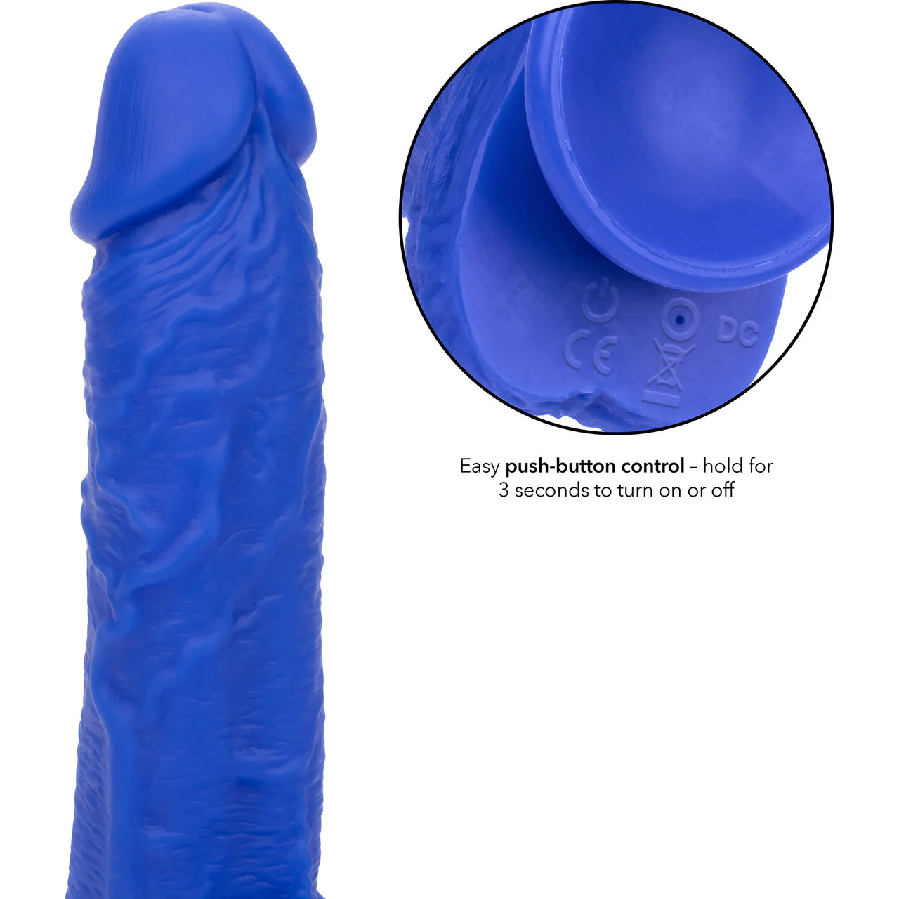 Admiral Sailor 7" Rechargeable Waterproof Vibrating Silicone Suction Cup Dildo By CalExotics - Blue - Image 9