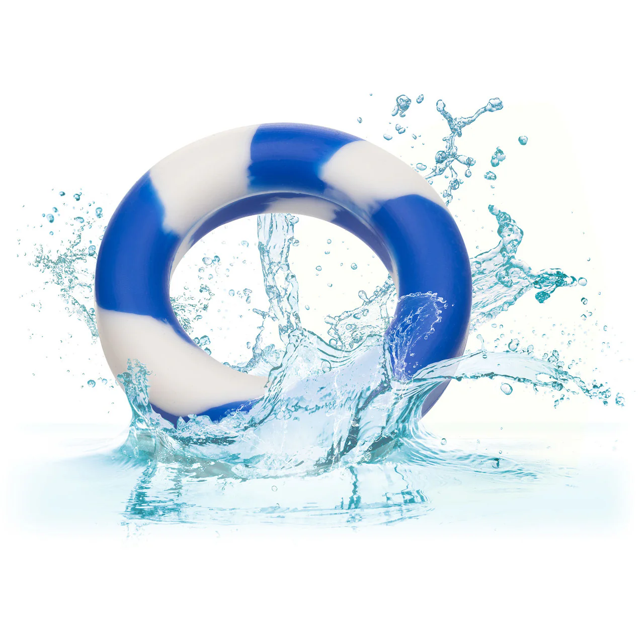 Admiral Silicone 2-Piece Stretchy Cock Ring Set - Blue & White - Image 7