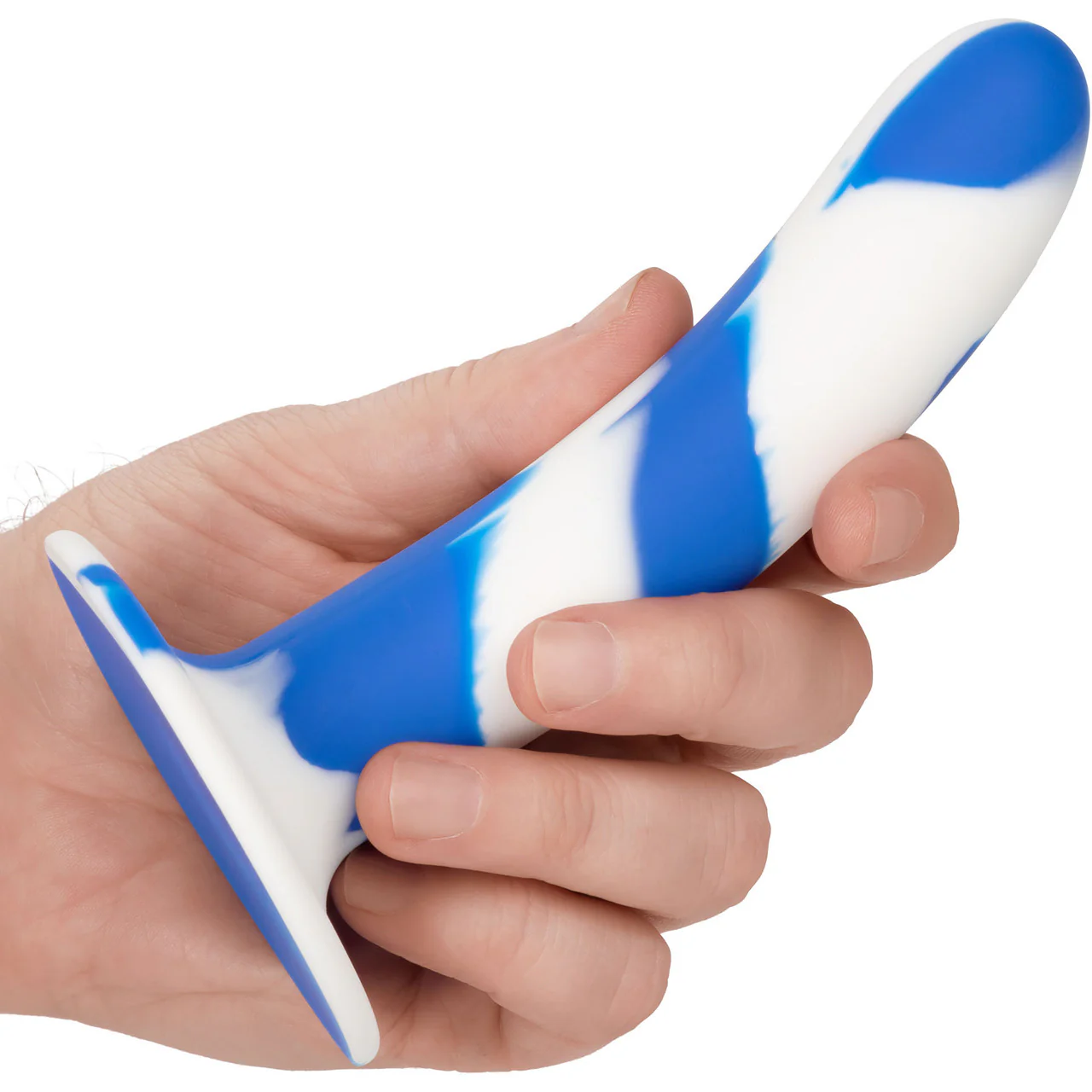 Admiral Swirl Probe 5.5" Silicone Suction Cup Dildo By CalExotics - Blue & White - Image 2
