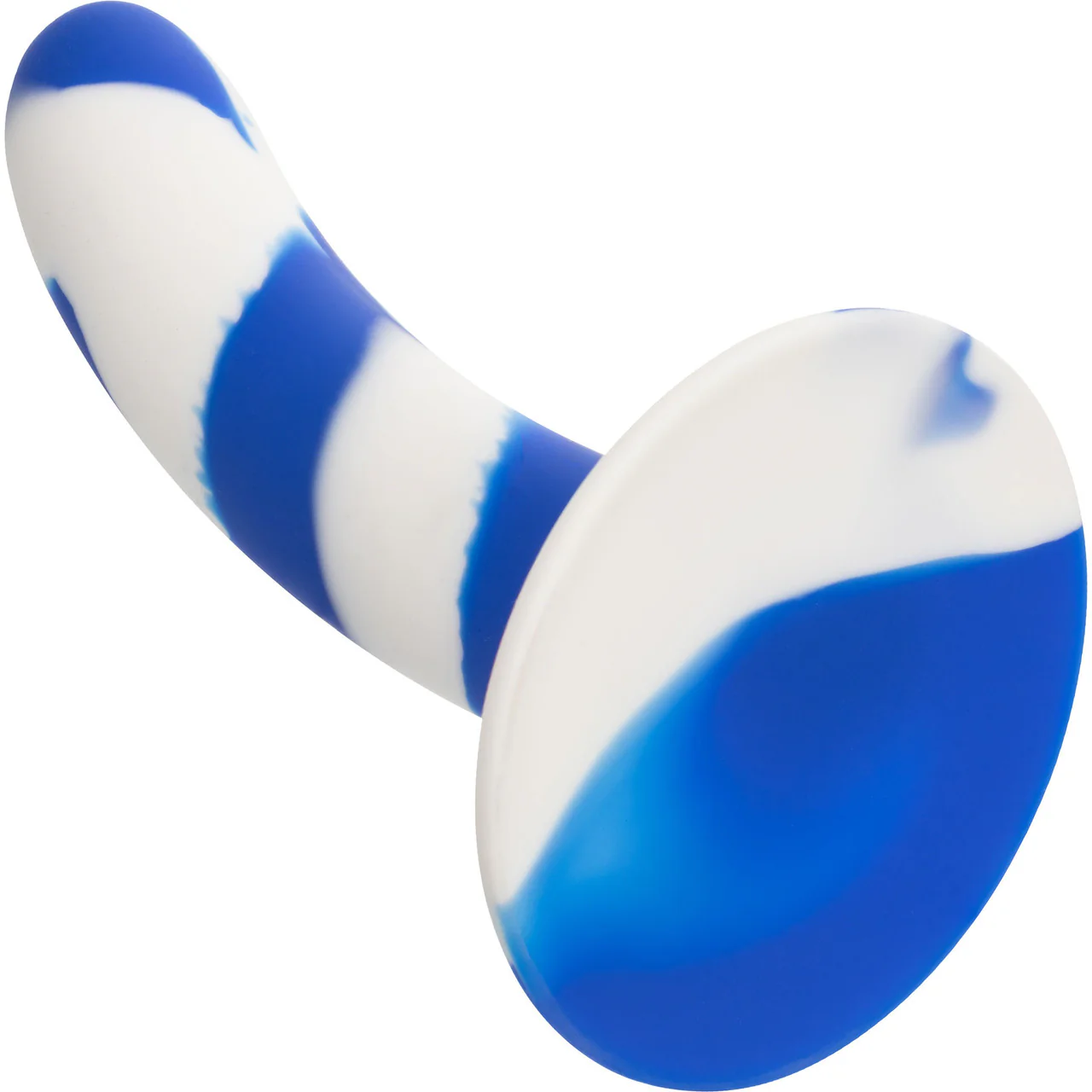 Admiral Swirl Probe 5.5" Silicone Suction Cup Dildo By CalExotics - Blue & White - Image 5