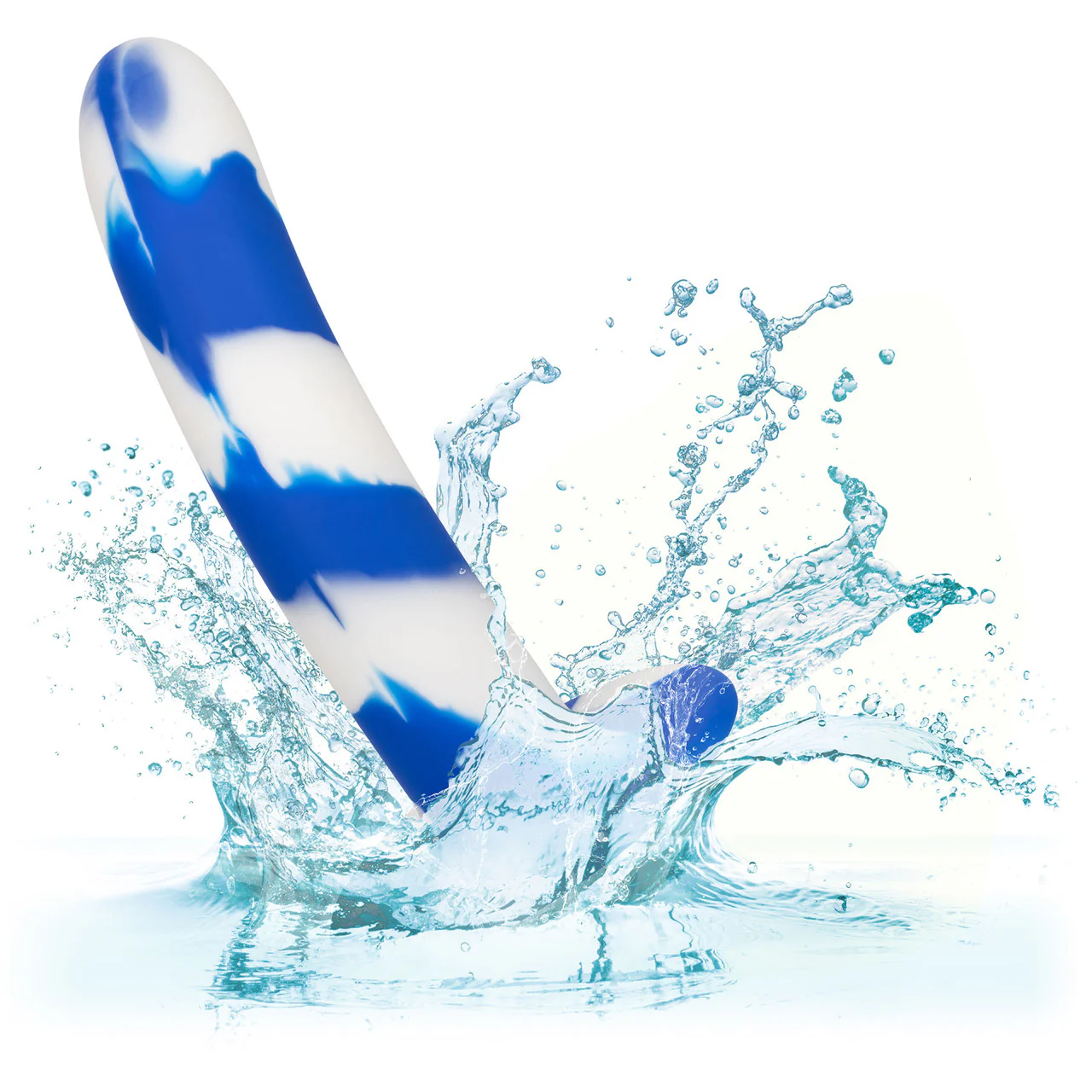 Admiral Swirl Probe 5.5" Silicone Suction Cup Dildo By CalExotics - Blue & White - Image 7
