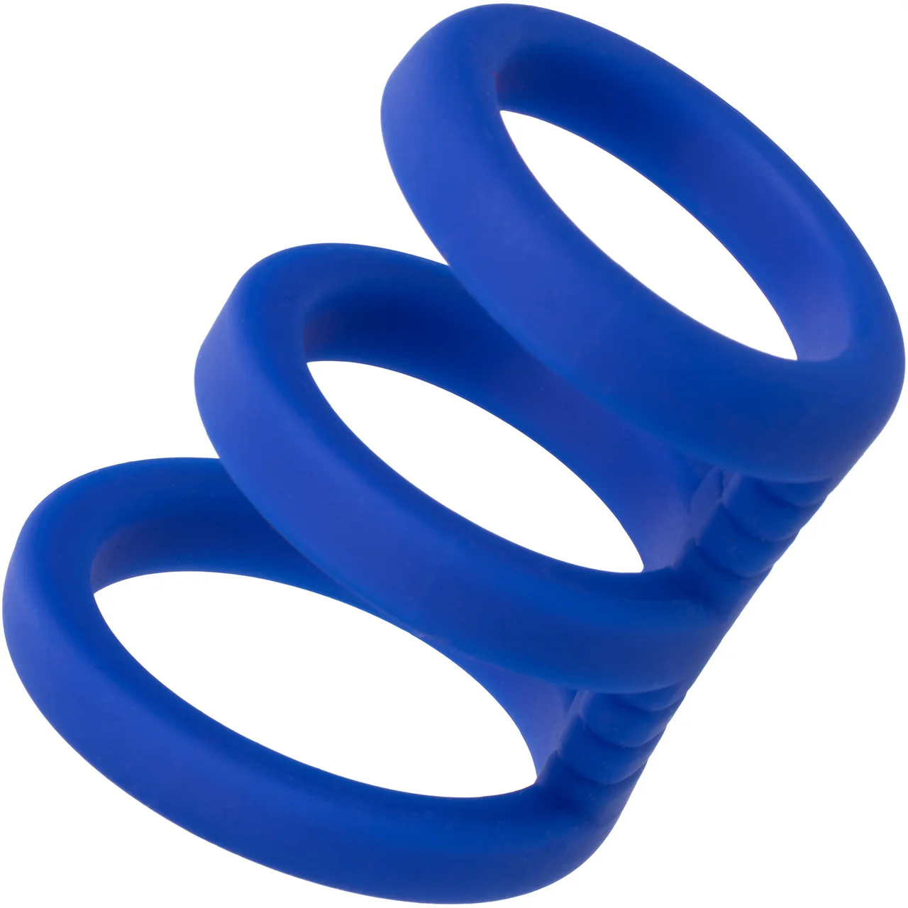 Admiral Triple Silicone Cock Cage & Ring By CalExotics - Blue - Image 5