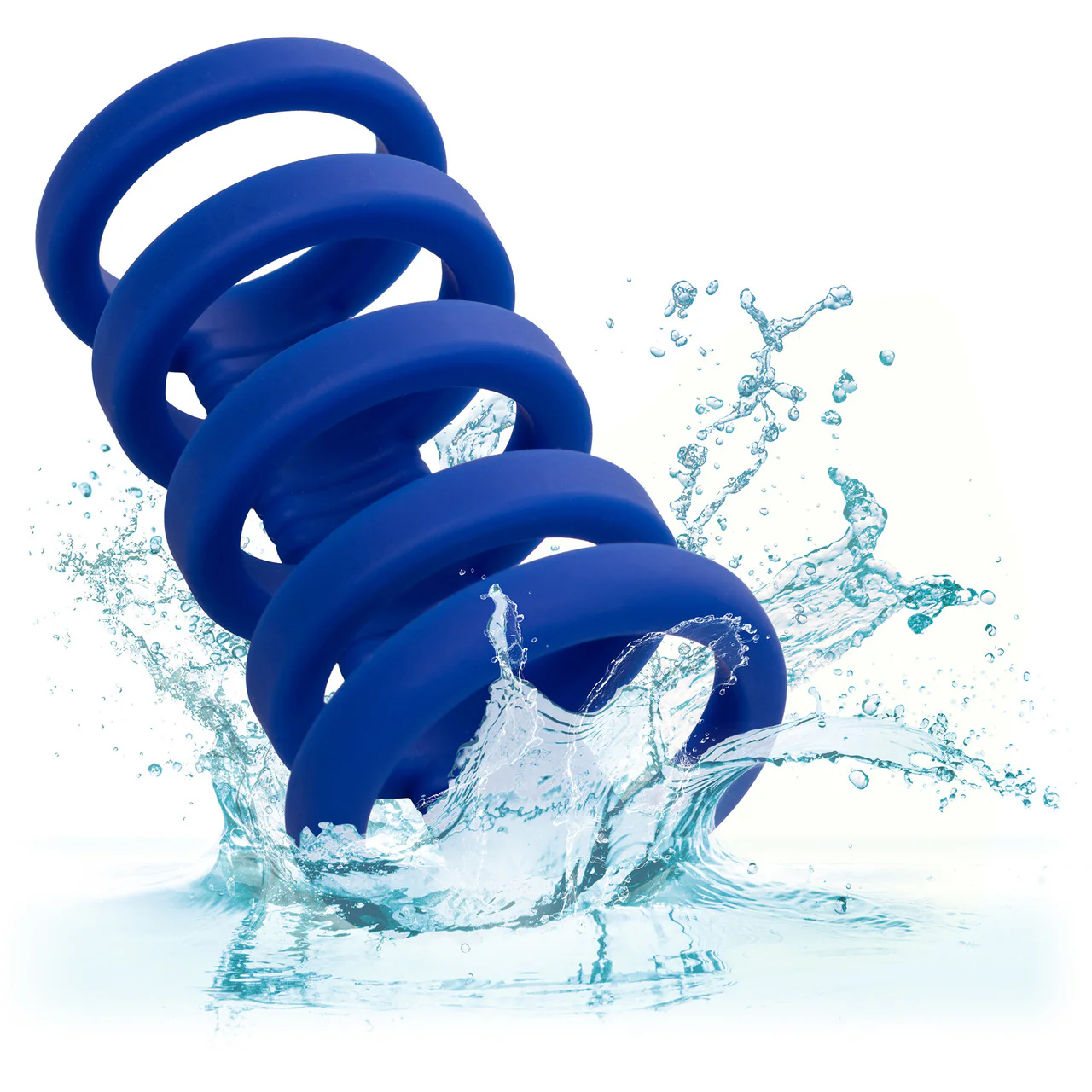 Admiral Xtreme Silicone Cock Cage & Ring By CalExotics - Blue - Image 9