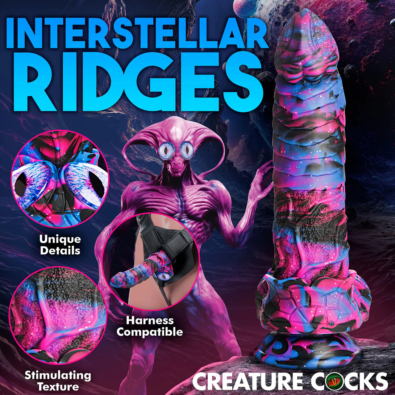 Alienoid 8.75" Silicone Suction Cup Dildo By Creature Cocks - Image 12