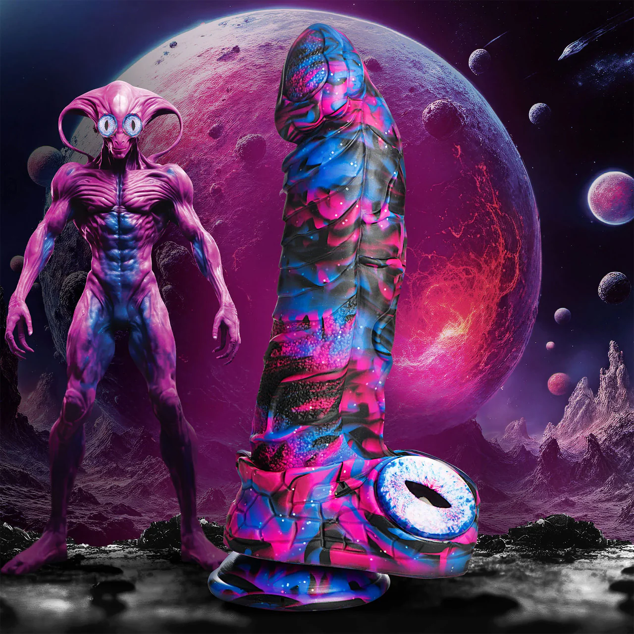 Alienoid 8.75" Silicone Suction Cup Dildo By Creature Cocks - Image 14