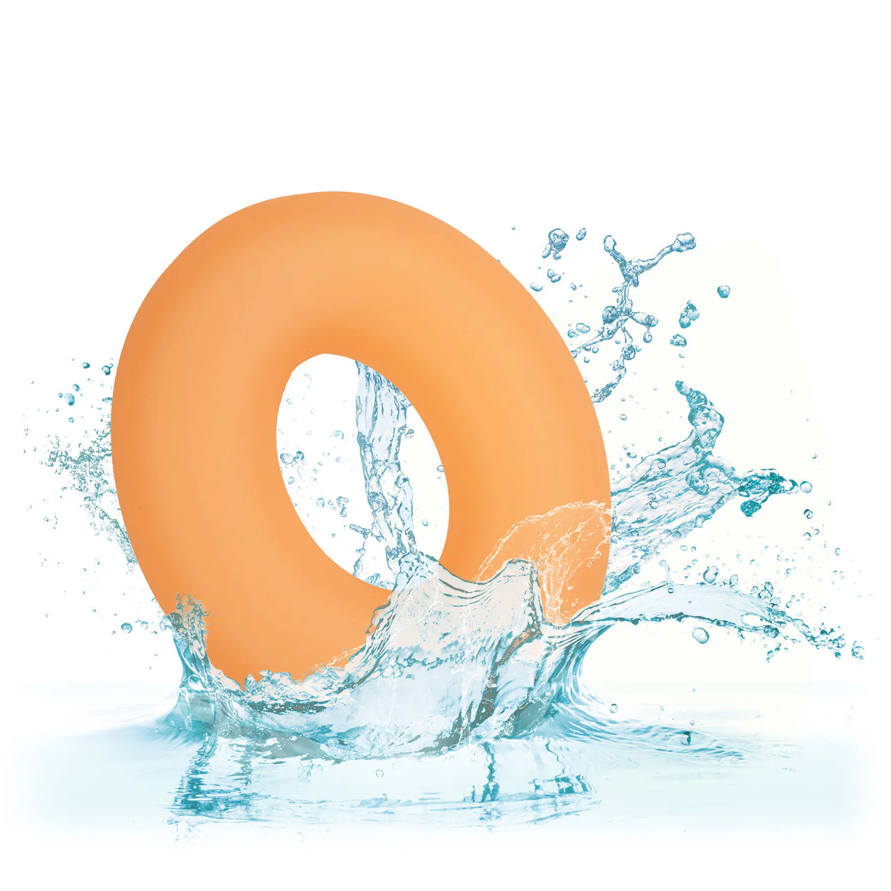 Alpha Glow In The Dark Liquid Silicone Prolong Medium Cock Ring By CalExotics - Orange - Image 4