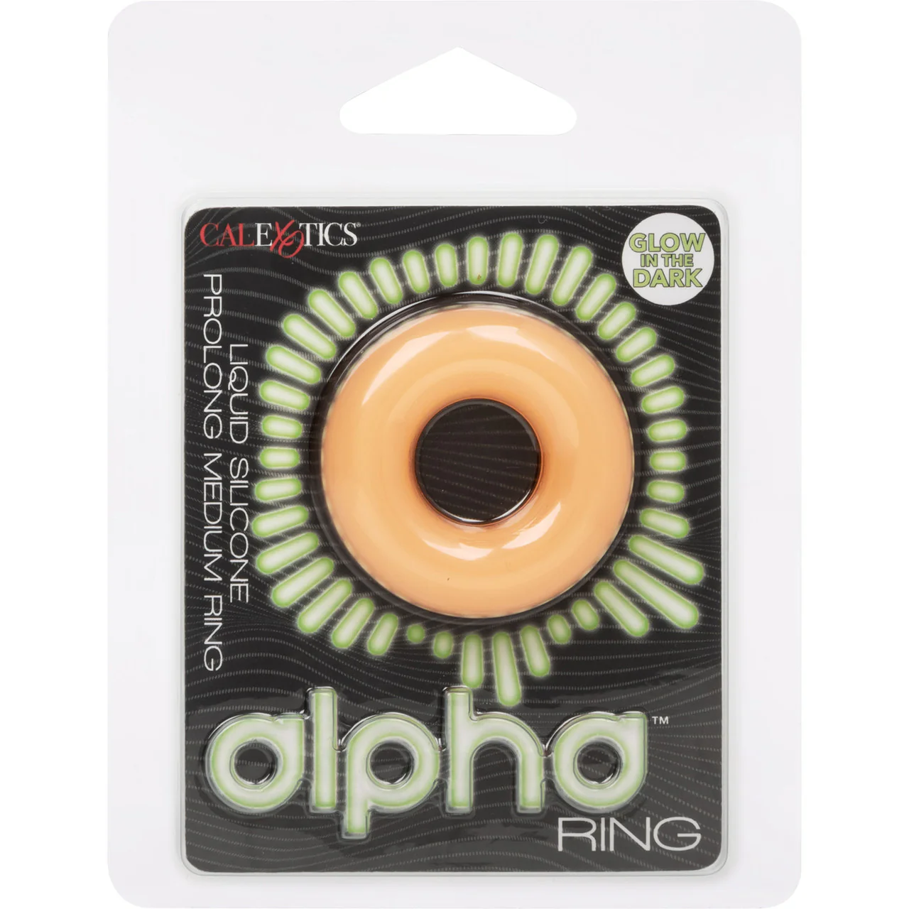 Alpha Glow In The Dark Liquid Silicone Prolong Medium Cock Ring By CalExotics - Orange - Image 7
