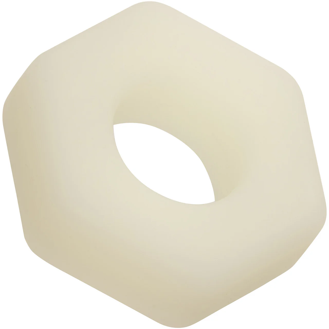 Alpha Glow In The Dark Liquid Silicone Prolong Medium Sexagon Cock Ring By CalExotics - White - Image 3