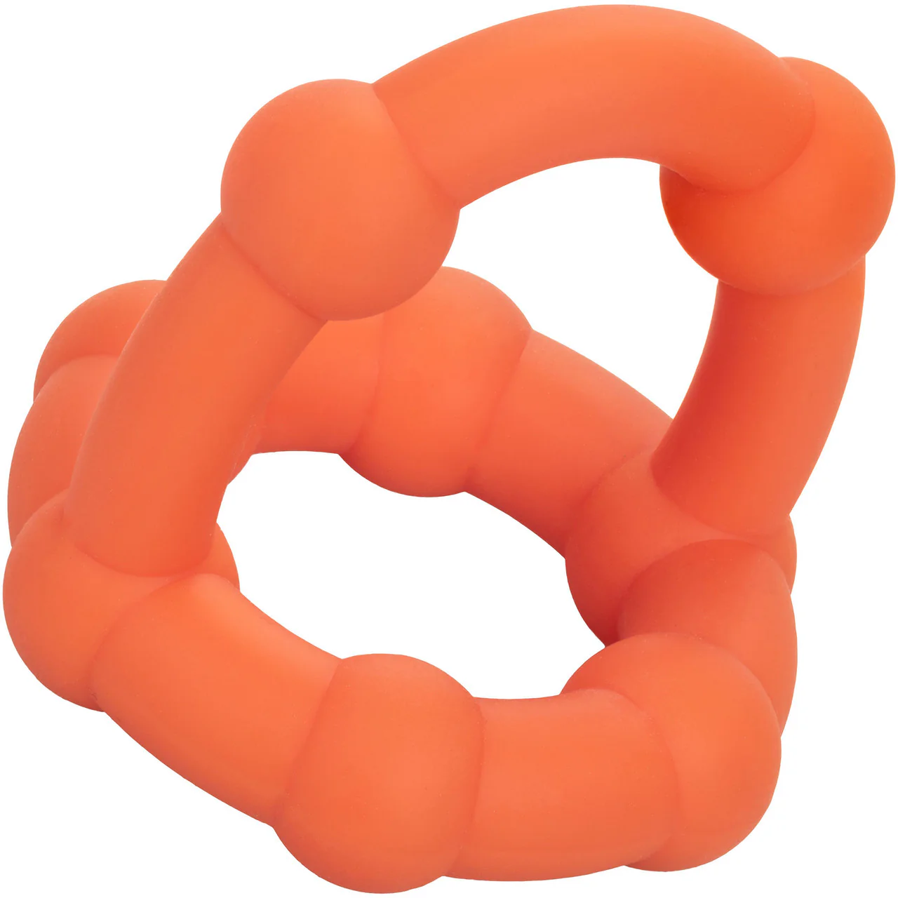 Alpha Liquid Silicone All Star Cock & Balls Ring By CalExotics - Orange - Image 3