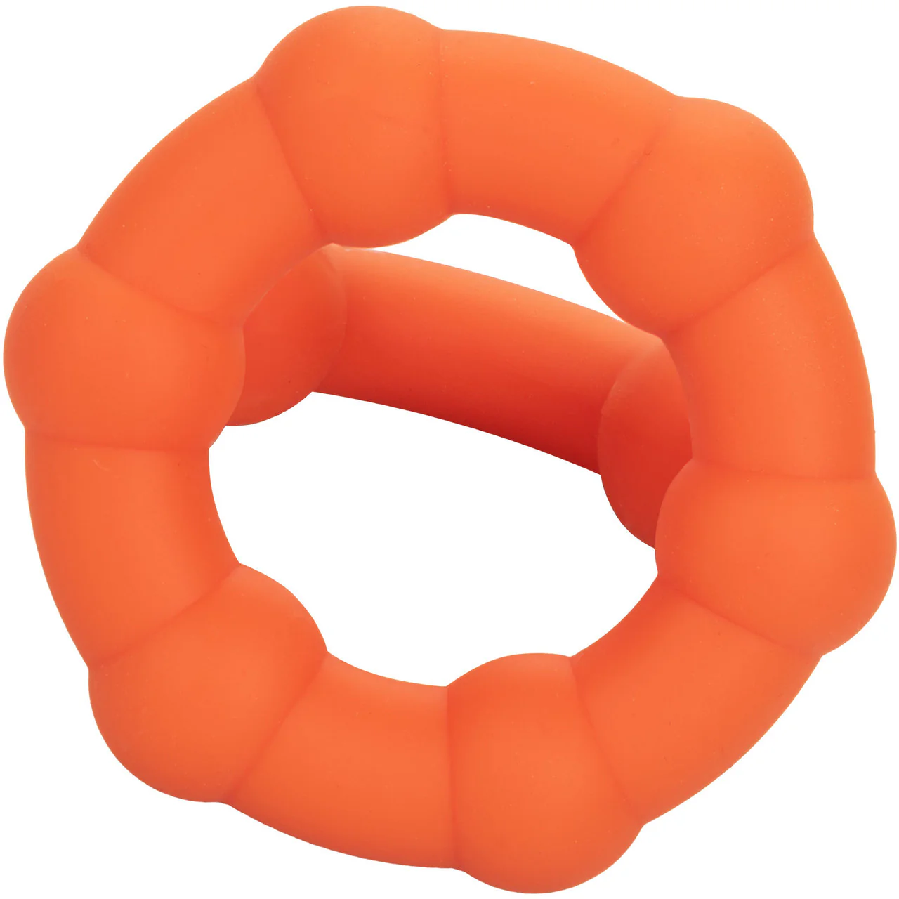 Alpha Liquid Silicone All Star Cock & Balls Ring By CalExotics - Orange - Image 7