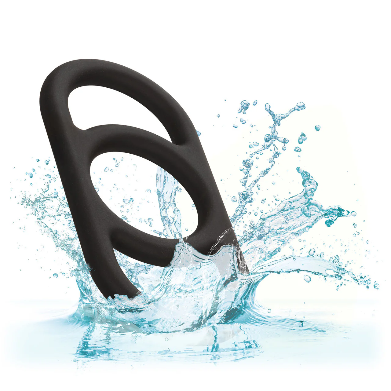 Alpha Liquid Silicone Commander Cock Ring By CalExotics - Black - Image 4
