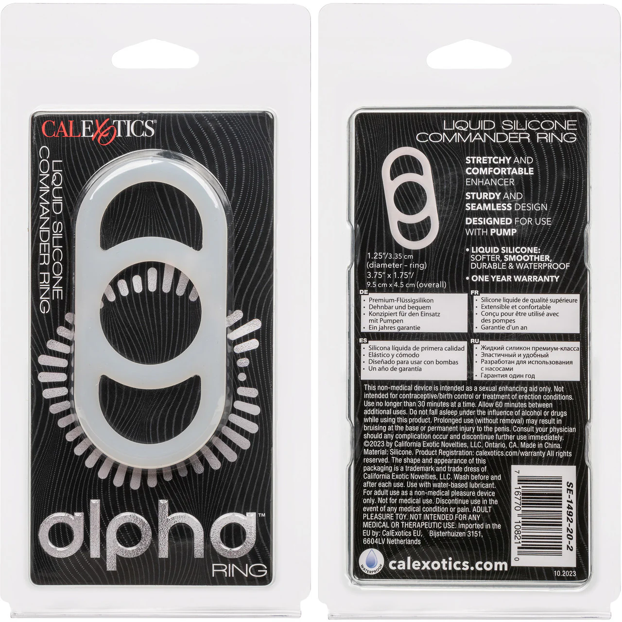 Alpha Liquid Silicone Commander Cock Ring By CalExotics - Natural - Image 7