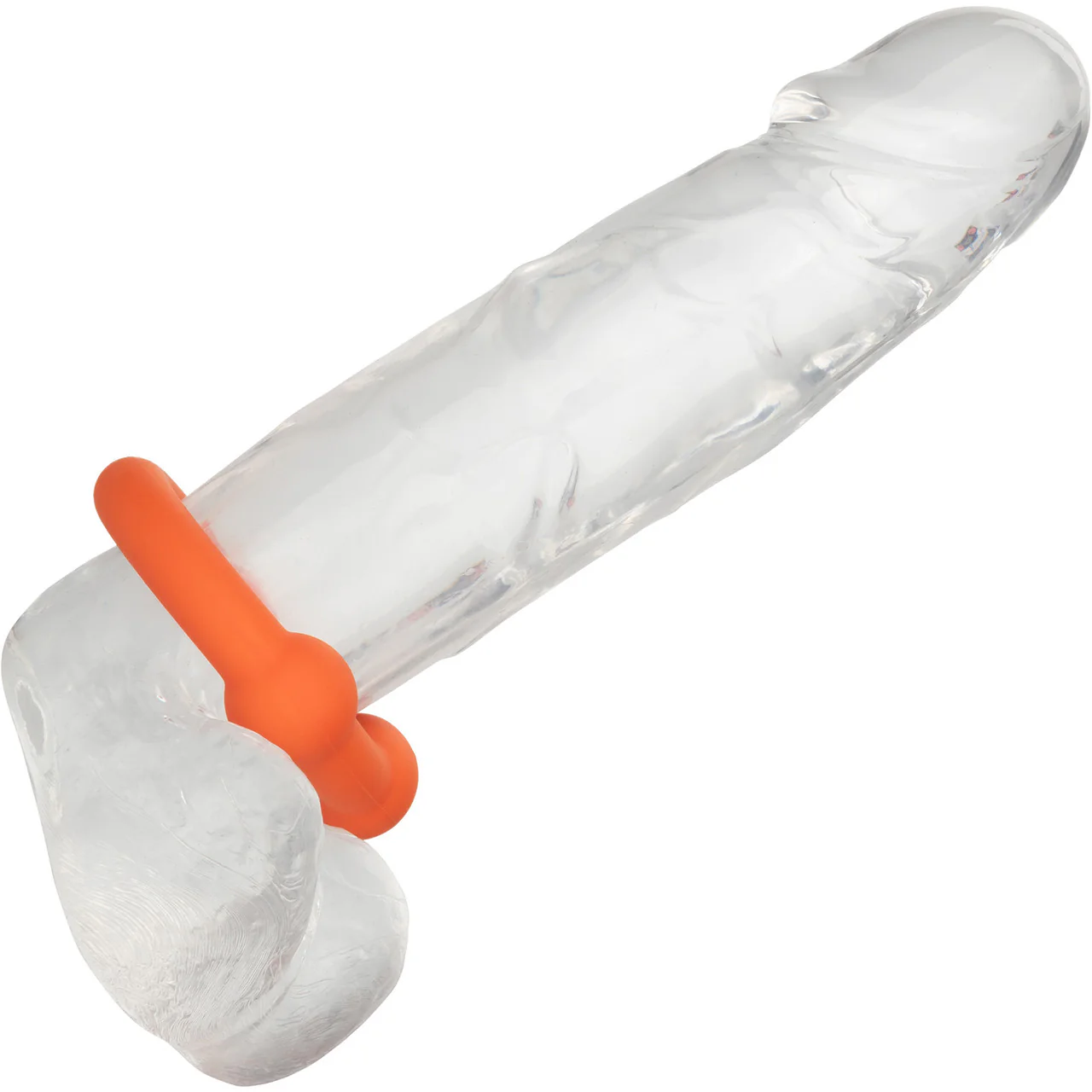 Alpha Liquid Silicone Dual Ball Cock Ring By CalExotics - Orange - Image 2