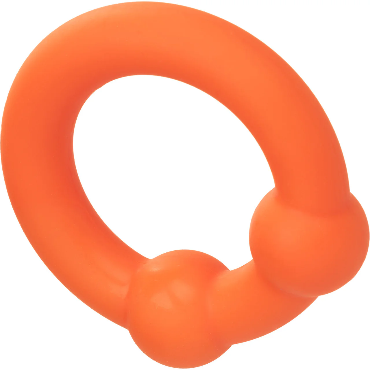 Alpha Liquid Silicone Dual Ball Cock Ring By CalExotics - Orange - Image 3